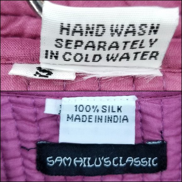 Sam Hilu Silk Reversible Jacket Womens Pink Purple Button Front Size S - Picture 6 of 13